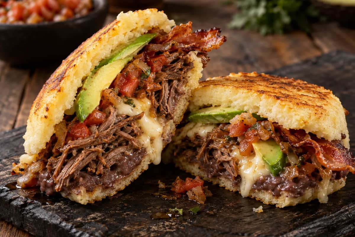 Imagen de Arepa con todo: rellena, colombiana y venezolana