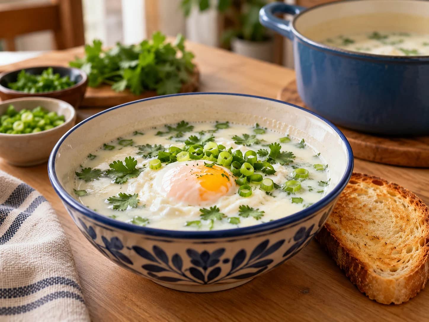 Imagen de Changua colombiana (caldo de huevo con leche)