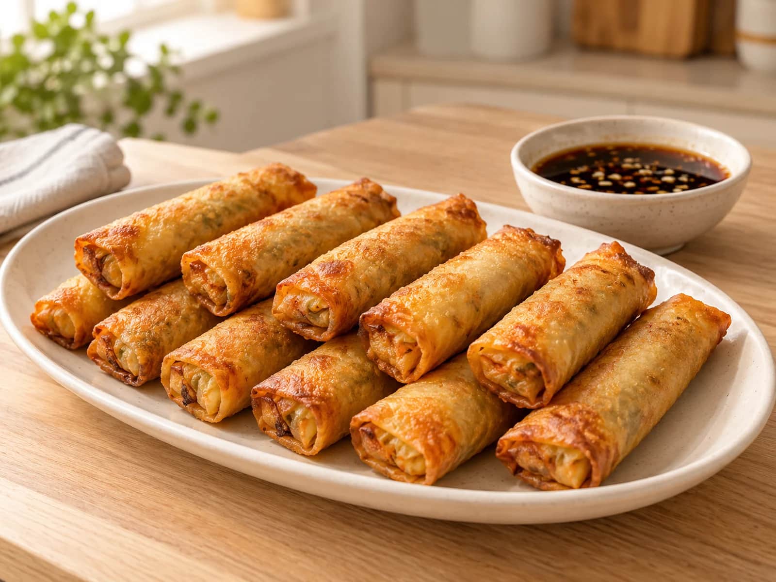 Imagen de Lumpias de verduras crujientes con salsa casera