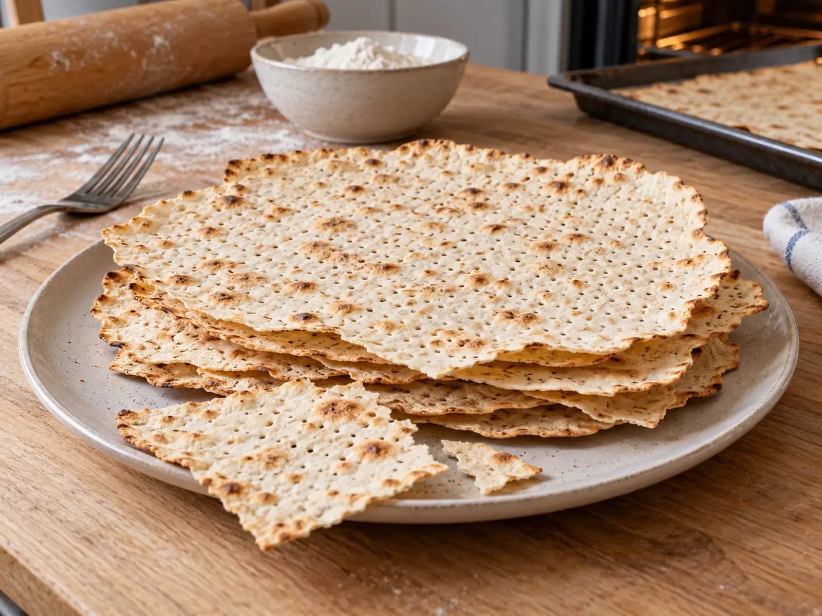 Imagen de Pan matzá casero: láminas ácimas y crujientes