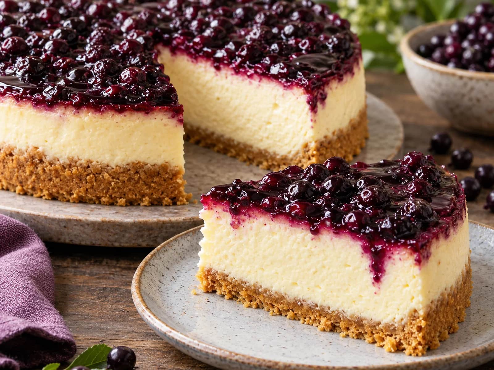 Imagen de Cheesecake de agraz al horno con cobertura casera