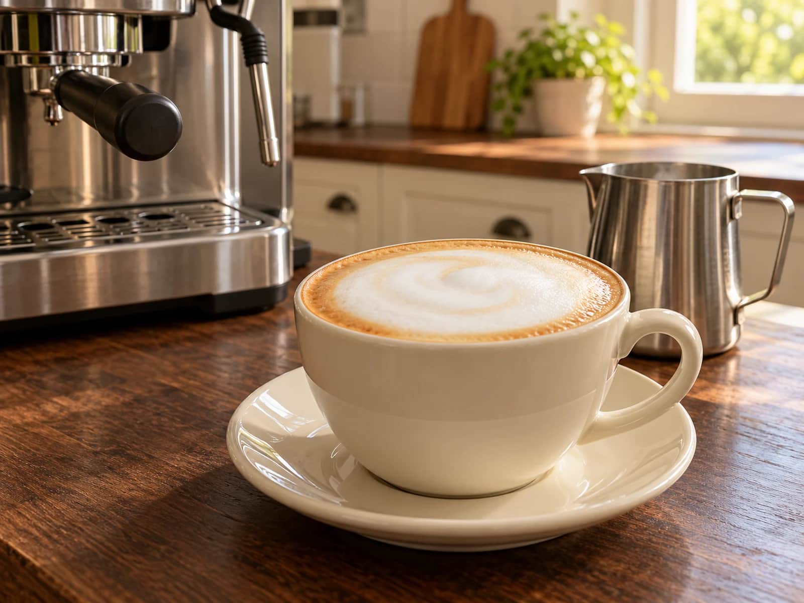Imagen de Capuchino casero con espresso y leche