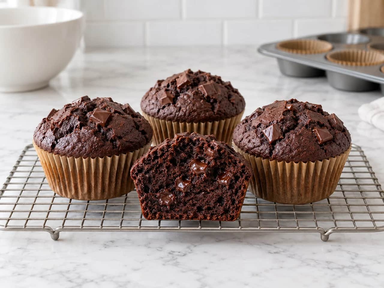 Imagen de Muffins de chocolate con cacao y chispas