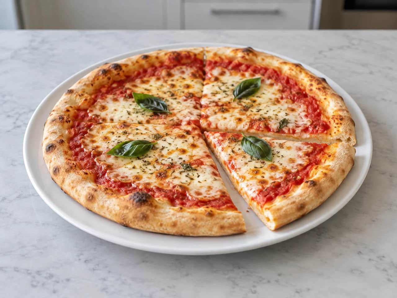 Imagen de Pizza casera de tomate y mozzarella