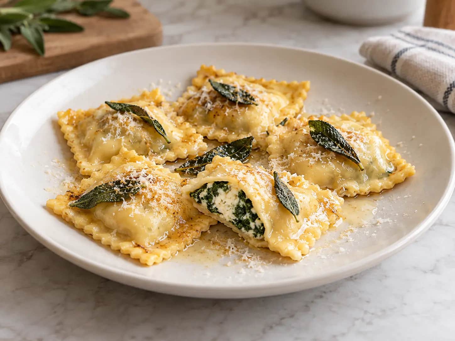 Imagen de Raviolis caseros de ricotta y espinaca