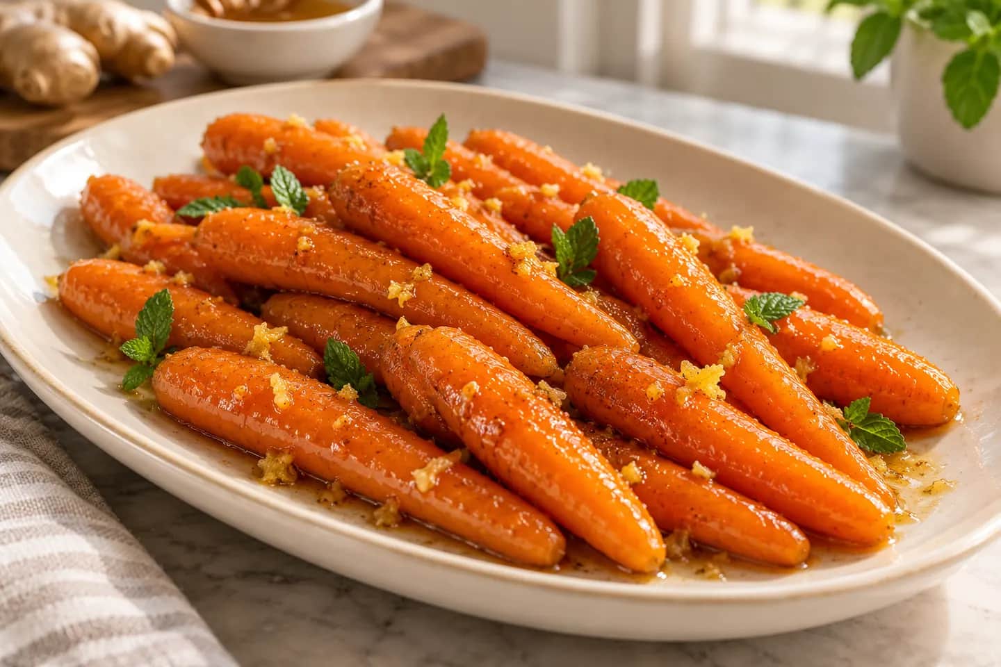 Imagen de Zanahorias glaseadas con miel y jengibre