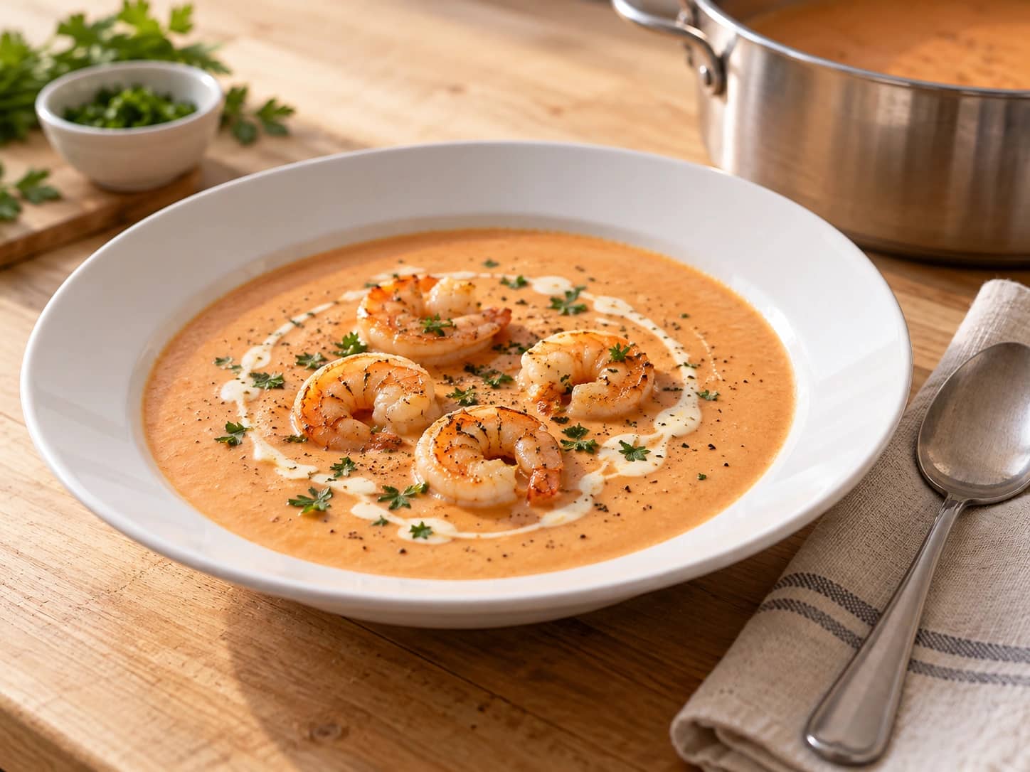 Bild von Garnelencremesuppe