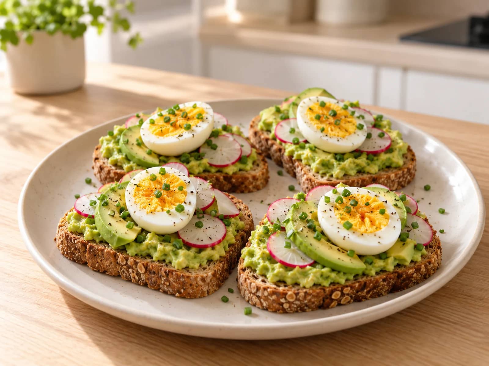 Image of Easy avocado toast with hard-boiled eggs