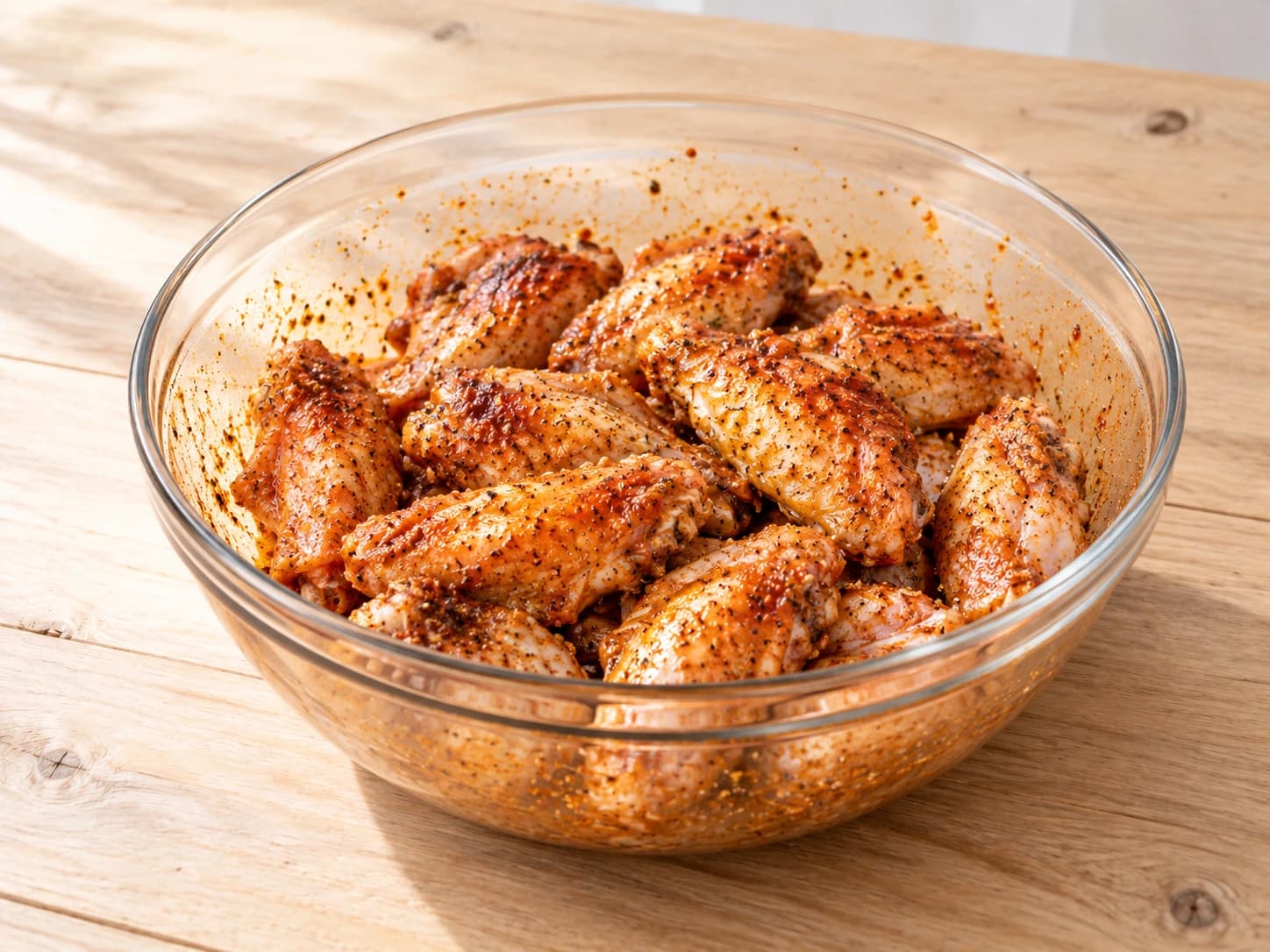 Baked Chicken Wings: Season the wings