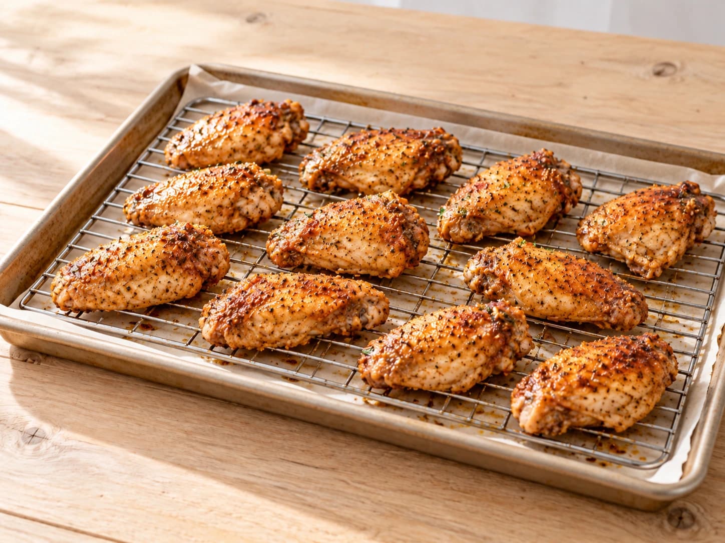 Baked Chicken Wings: Set them on a rack