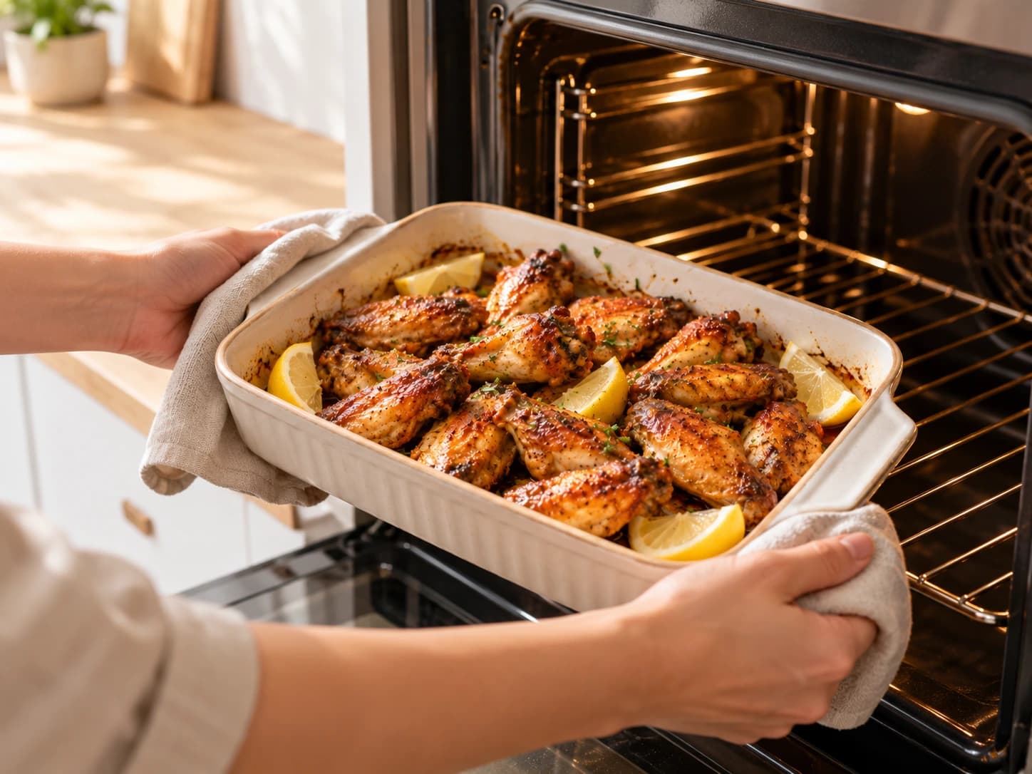 Baked Chicken Wings: Bake for 25 minutes