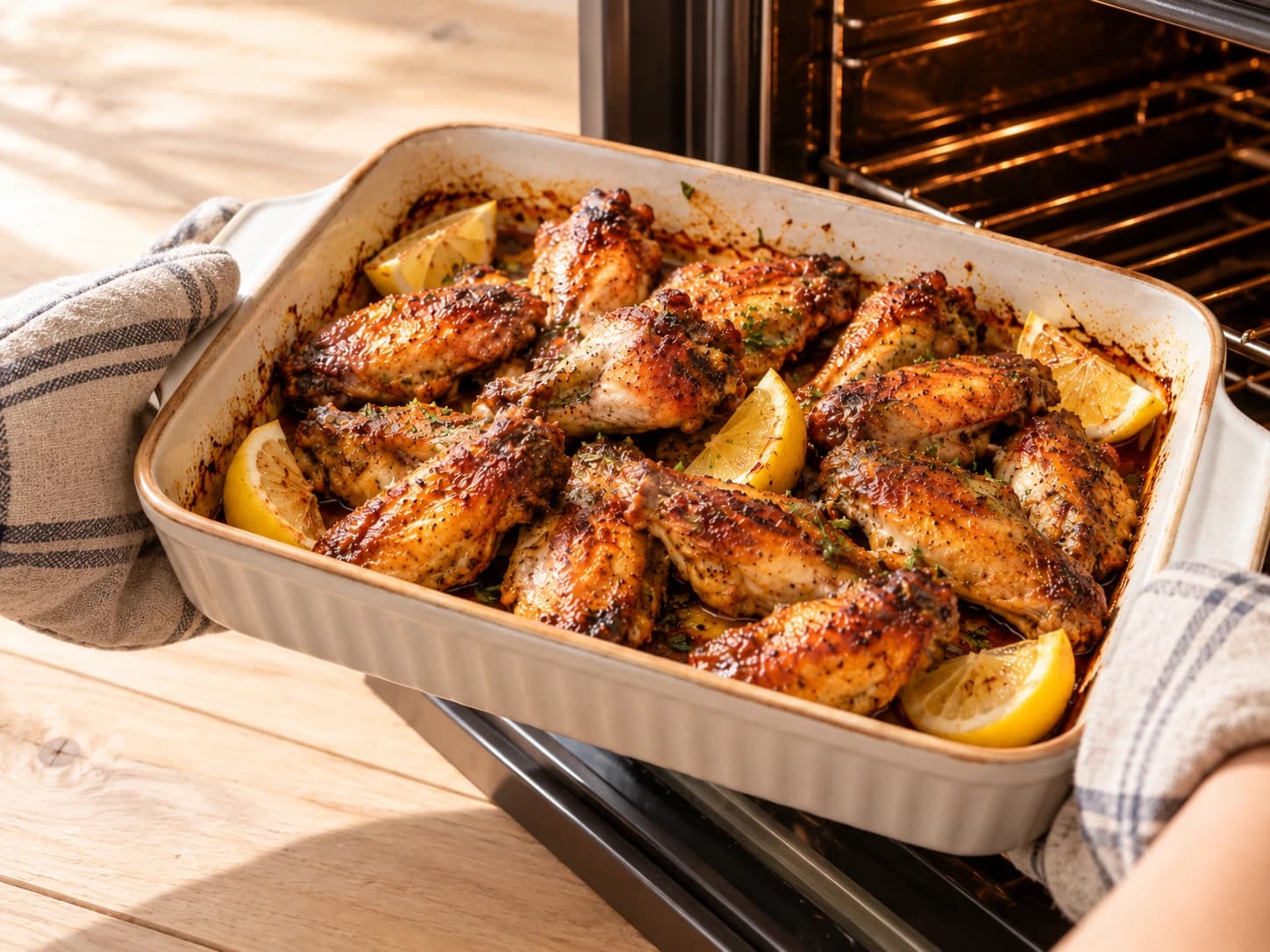 Baked Chicken Wings: Bake 20 minutes more