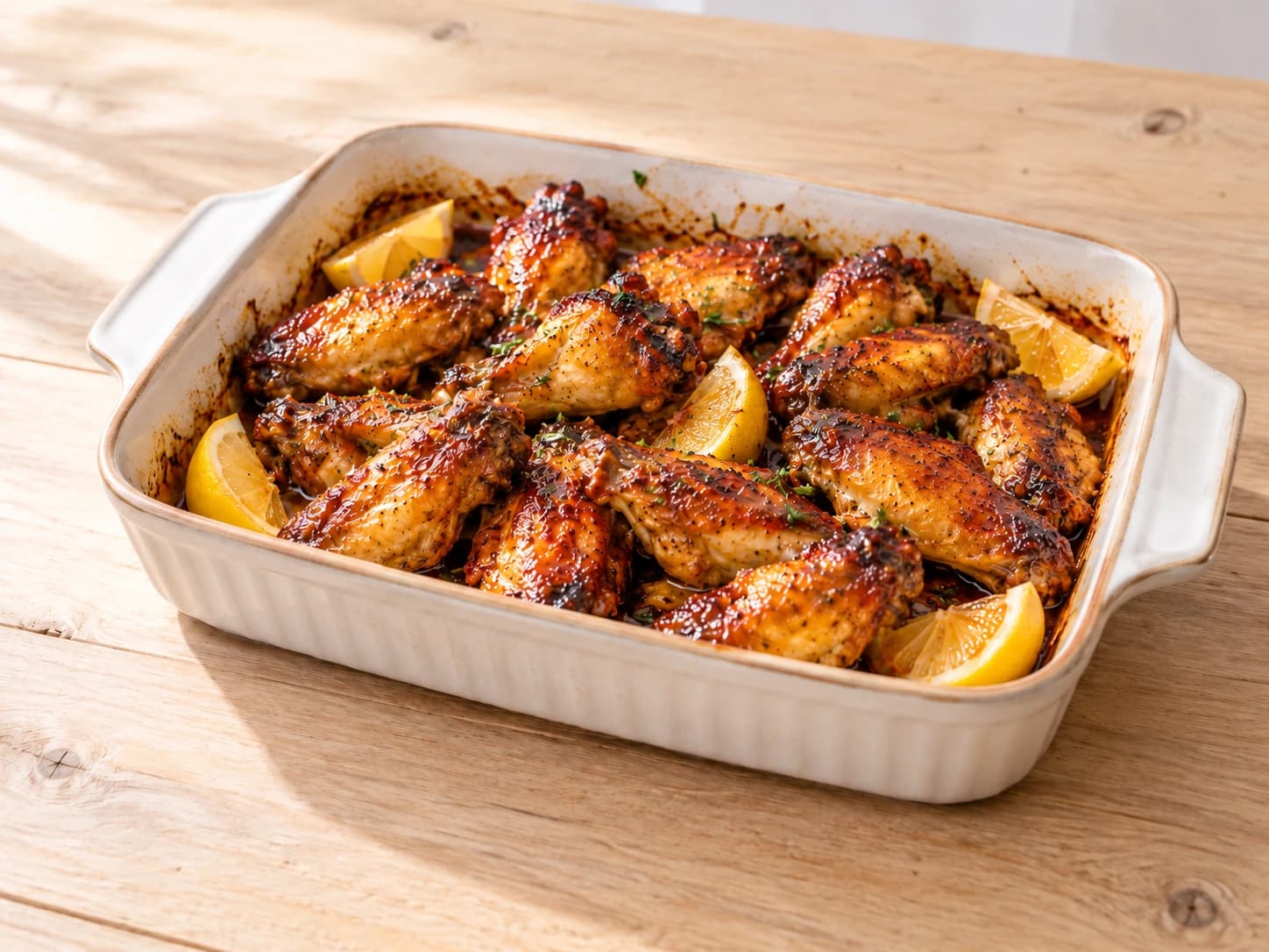 Baked Chicken Wings: Glaze and serve