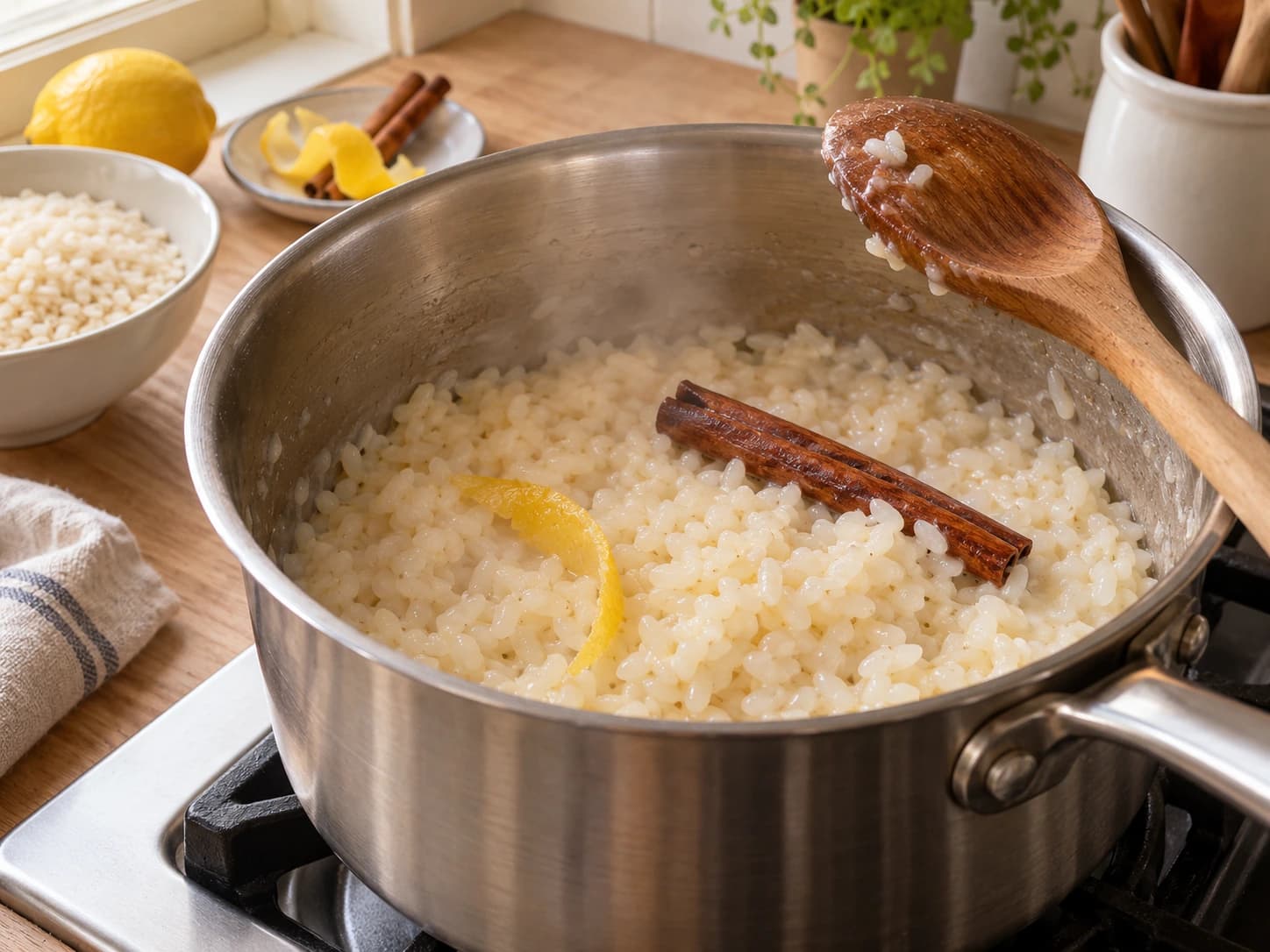 Rice Pudding: Cook the rice