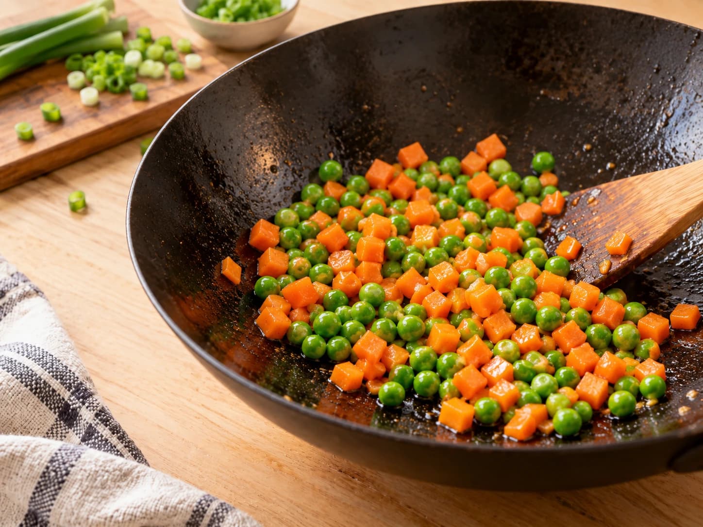Vegetable Fried Rice: Stir-fry the vegetables