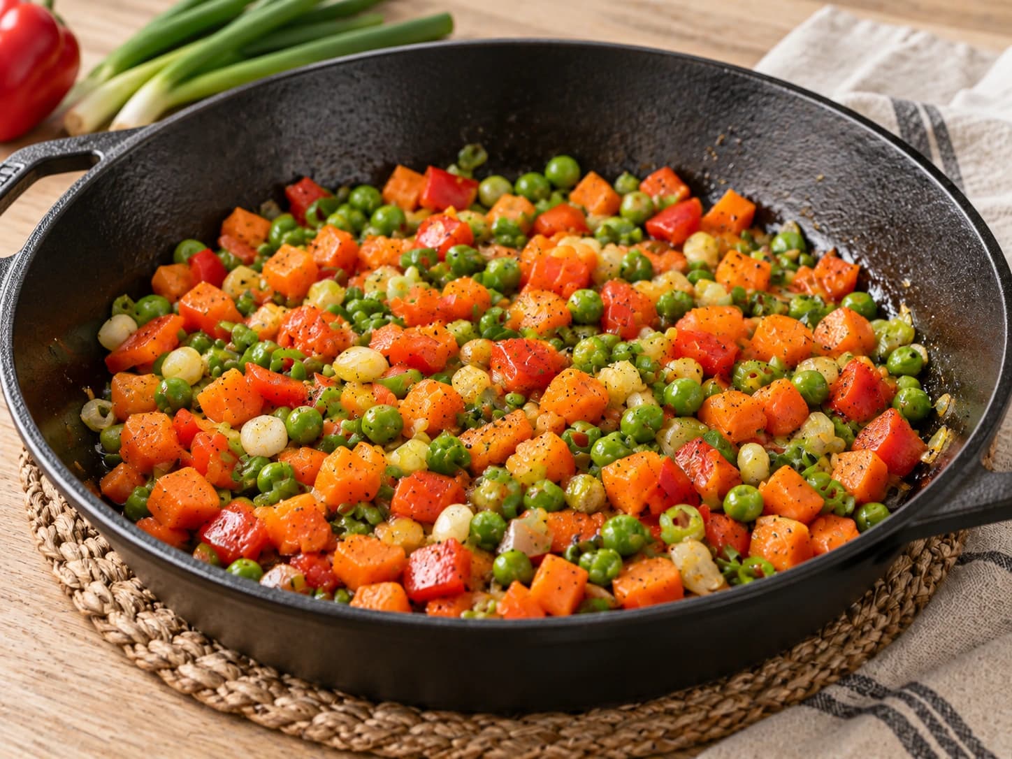 Riz mixte colombien (arroz mixto): Faire sauter les légumes