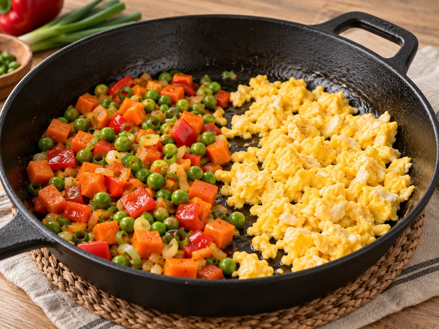 Riz mixte colombien (arroz mixto): Brouiller les œufs
