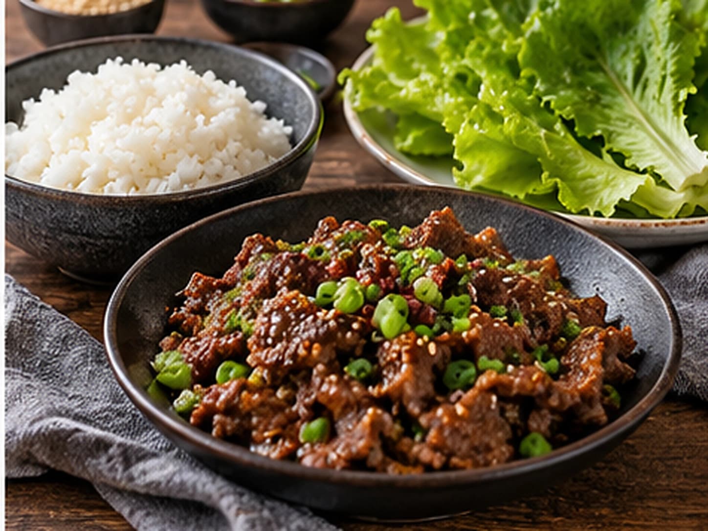プルコギ（韓国風牛肉の甘辛炒め）: 盛りつける