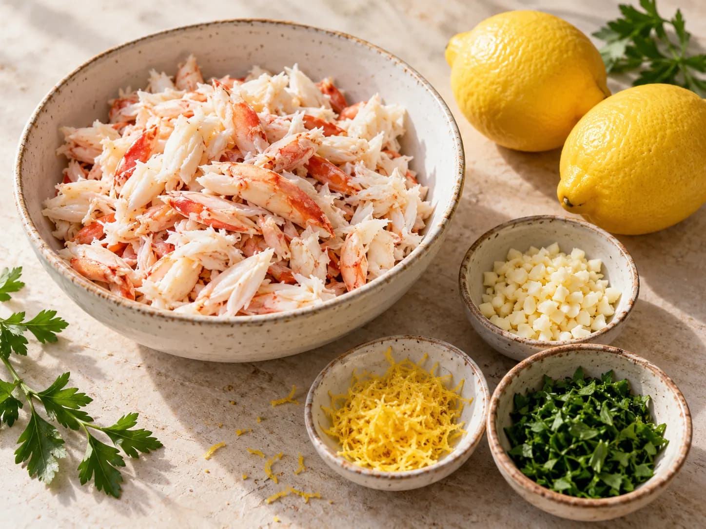 Caranguejo ao limão: Prepare os ingredientes