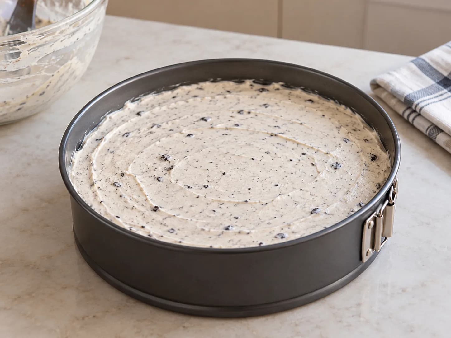 Cheesecake Oreo senza cottura: Riempire e refrigerare