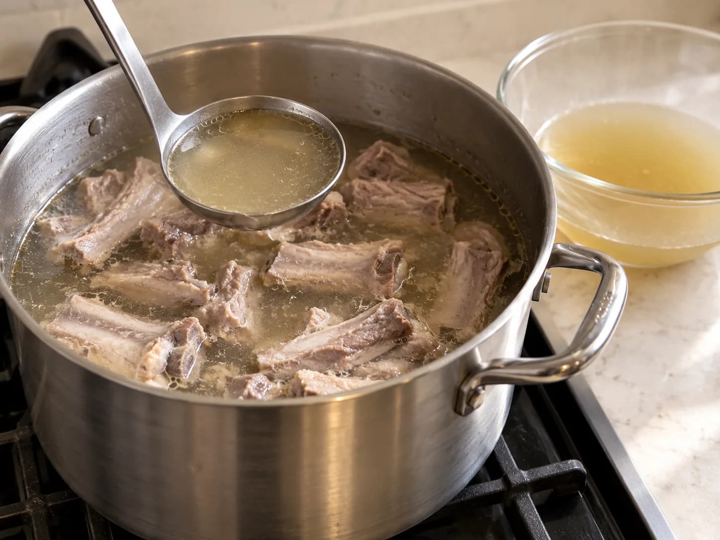 Schweinerippchen in roter Mole: Zart garen