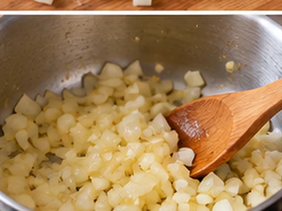 Brokkolicremesuppe: Zwiebel glasig dünsten