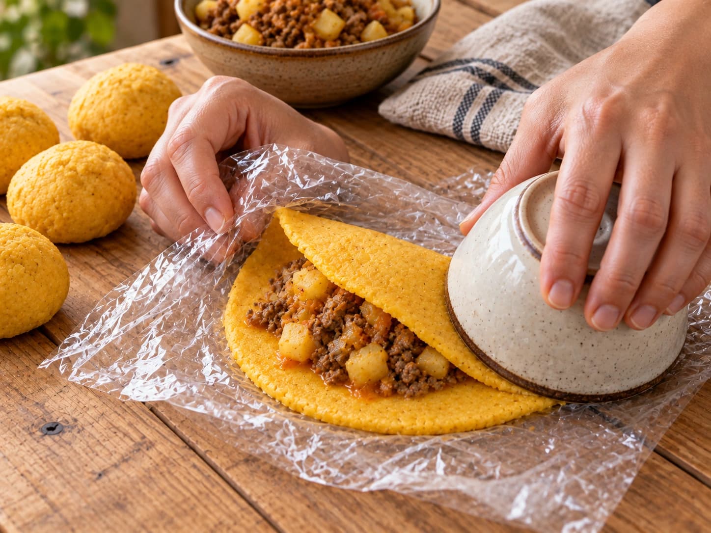 Empanadas colombiennes: Garnir et fermer