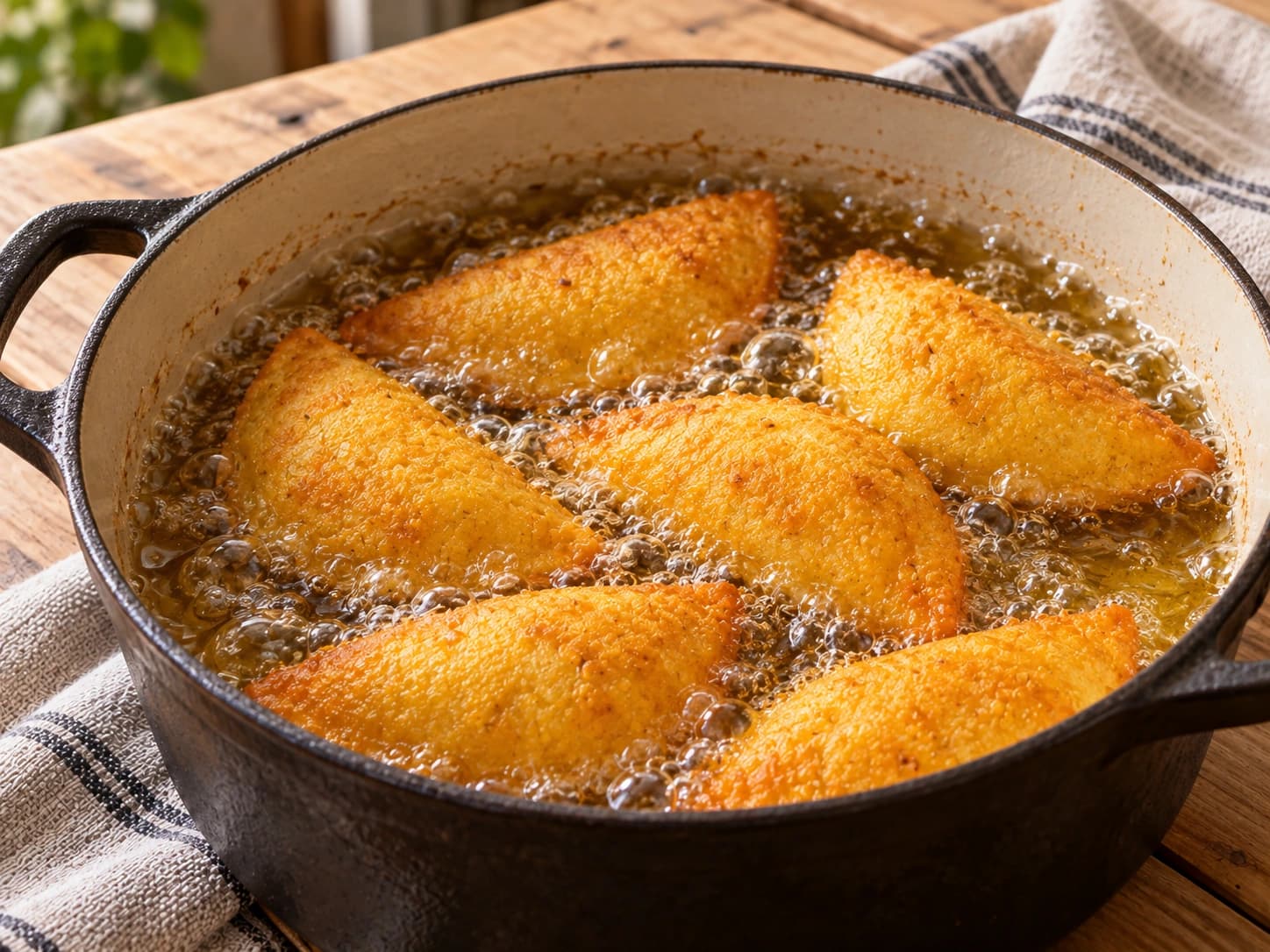 Empanadas colombiennes: Frire les empanadas