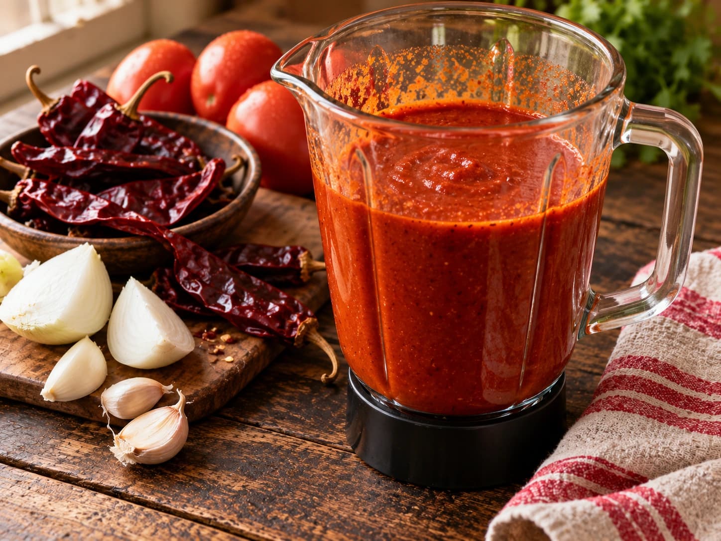 Enchiladas mit Hackfleisch und roter Chilisauce: Rote Sauce zubereiten