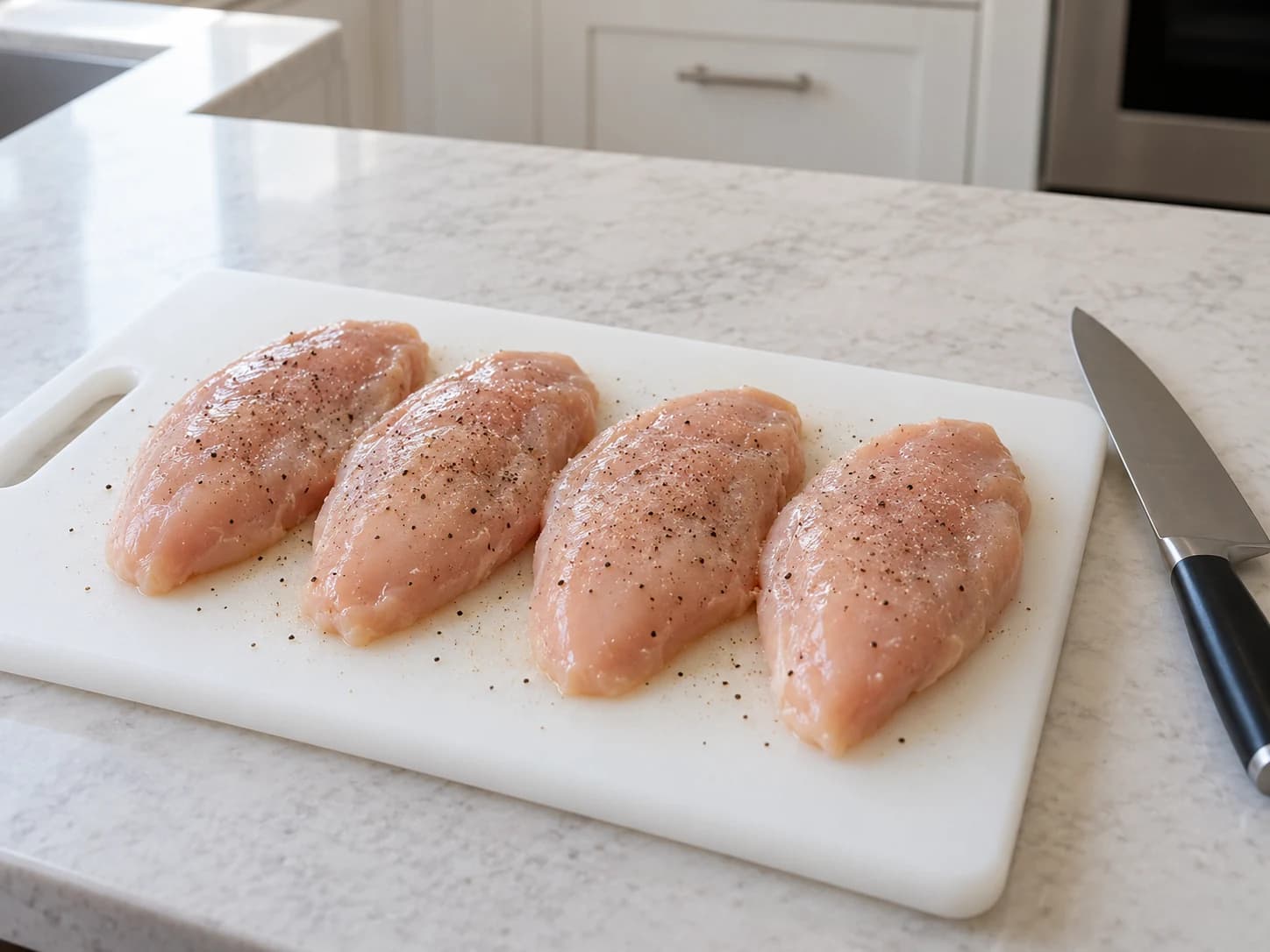 Chicken salad with avocado and mango: Prepare four chicken fillets