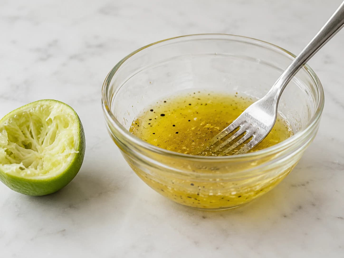 Chicken salad with avocado and mango: Whisk the lime dressing