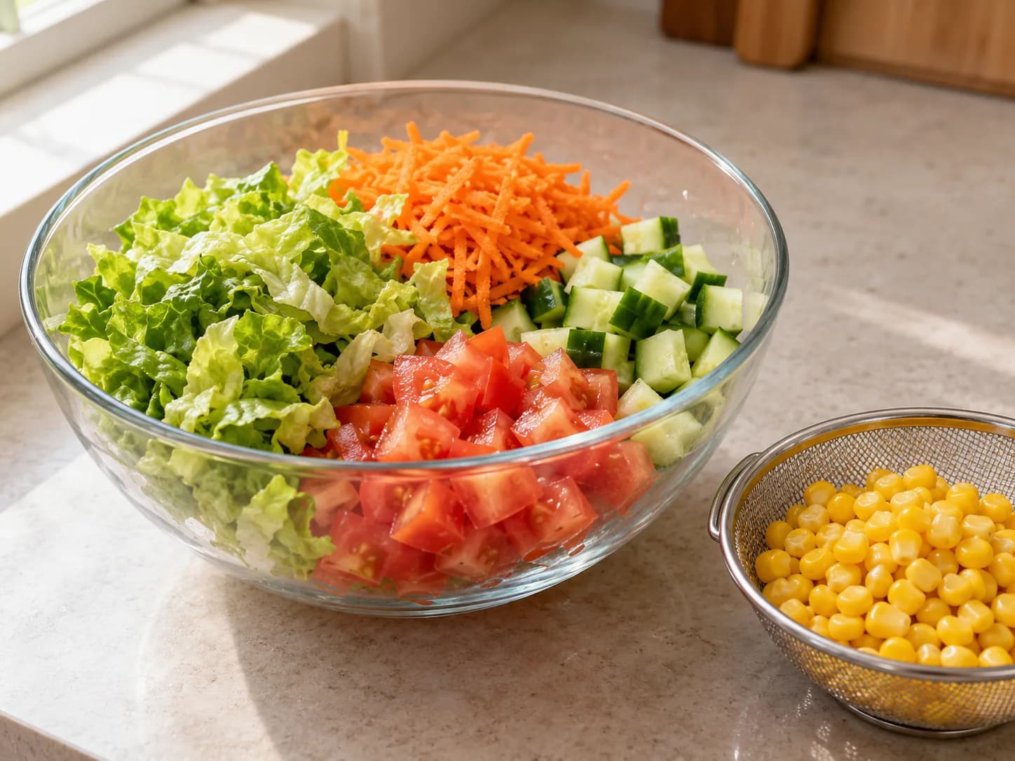 Salada primavera com frango: Corte os vegetais