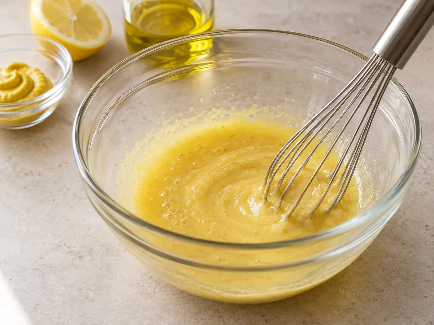 Salada primavera com frango: Emulsione o molho