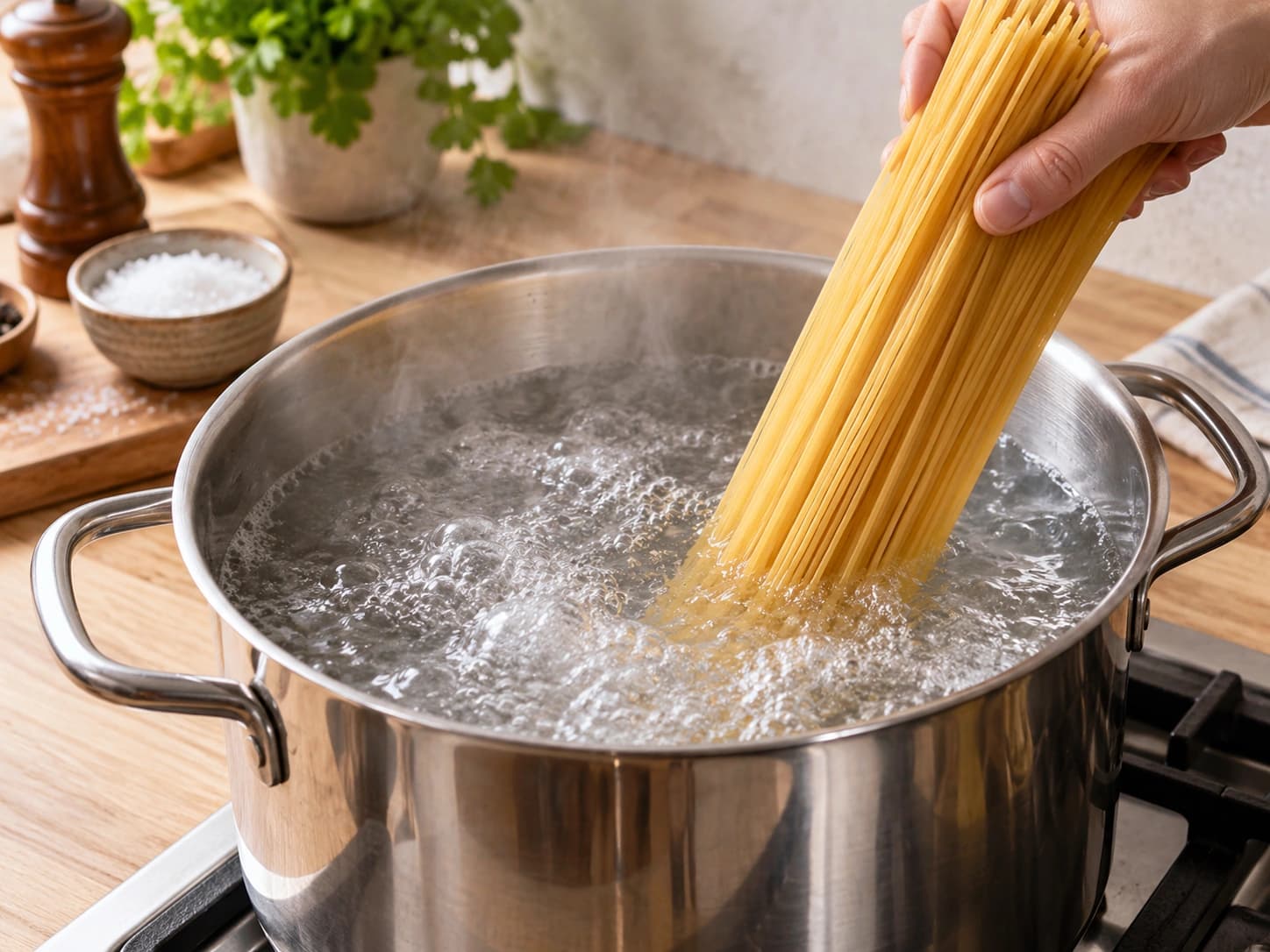 Spaghetti carbonara: Cuire les spaghetti