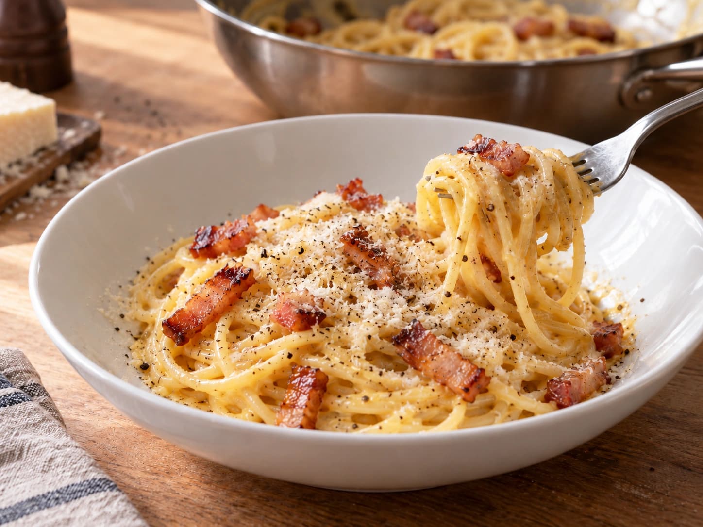 Spaghetti carbonara: Servir