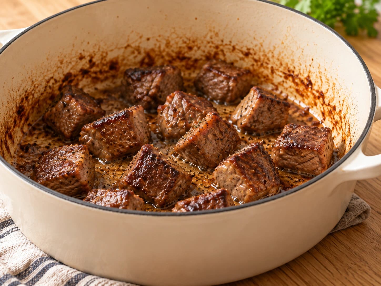 Ragoût de bœuf aux pommes de terre et carottes: Faire dorer la viande