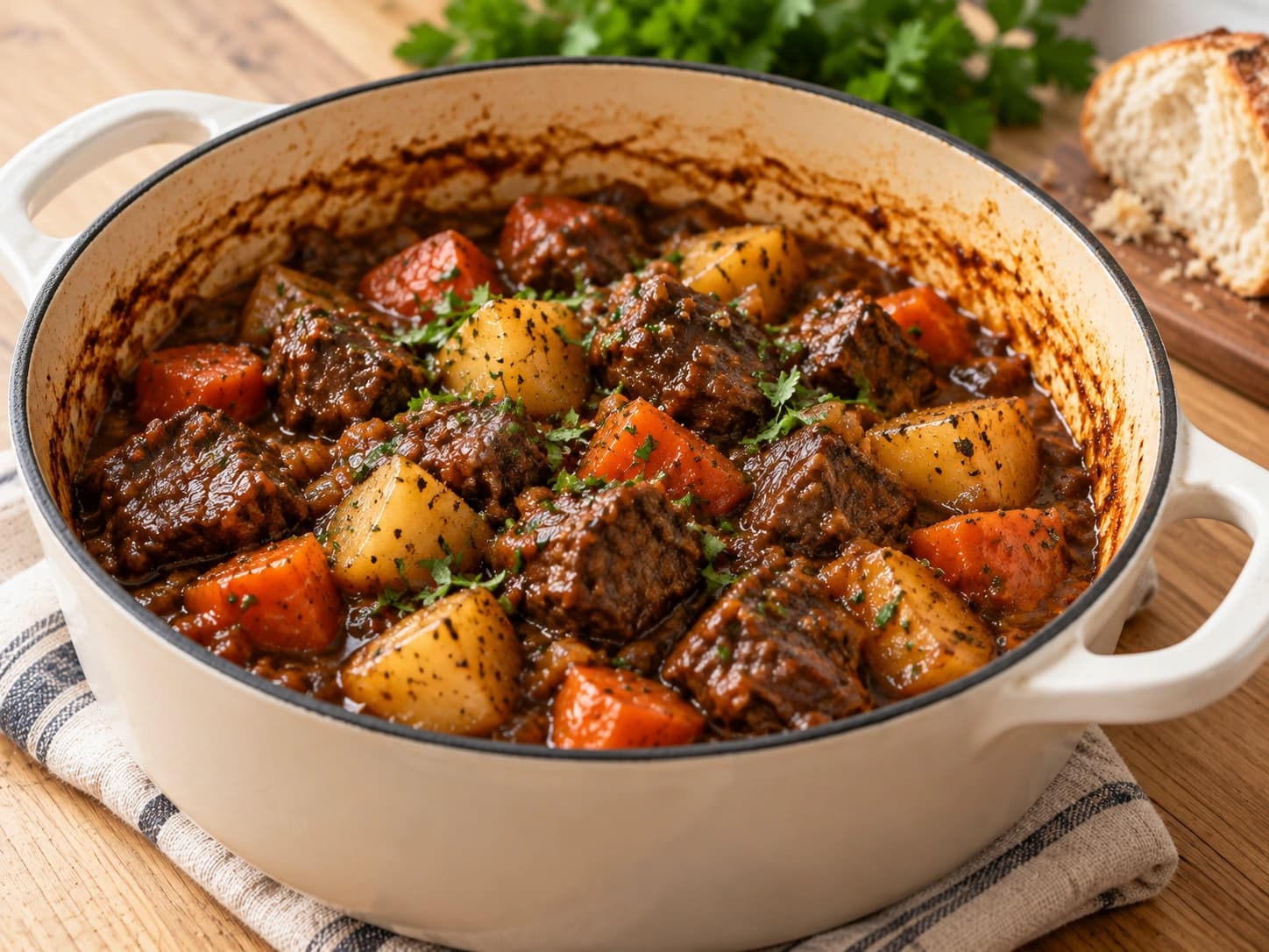 Ragoût de bœuf aux pommes de terre et carottes: Épaissir la sauce