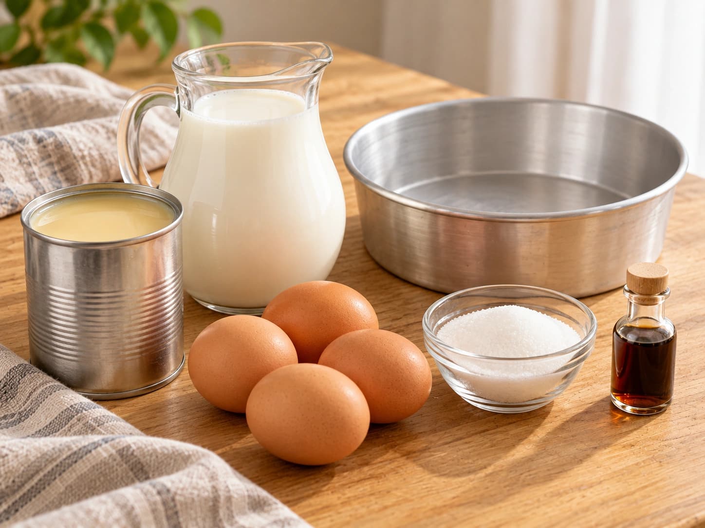 Flan al latte condensato: Prepara gli ingredienti