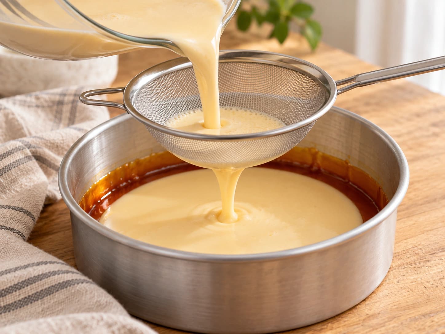 Flan al latte condensato: Filtra il composto