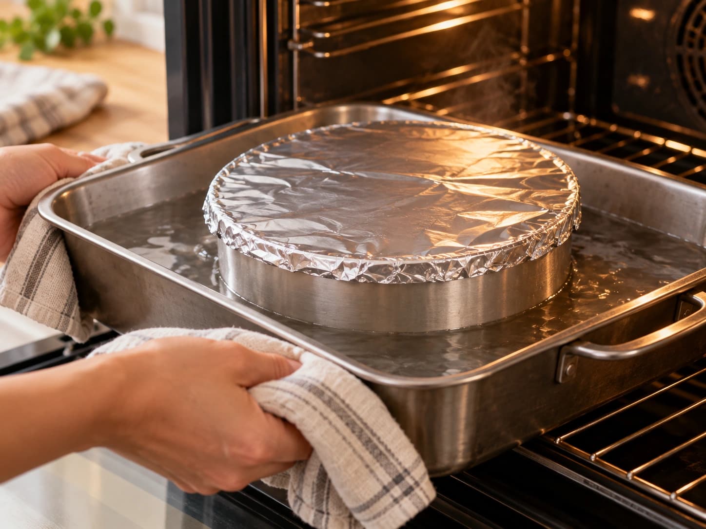 Flan al latte condensato: Cuoci a bagnomaria