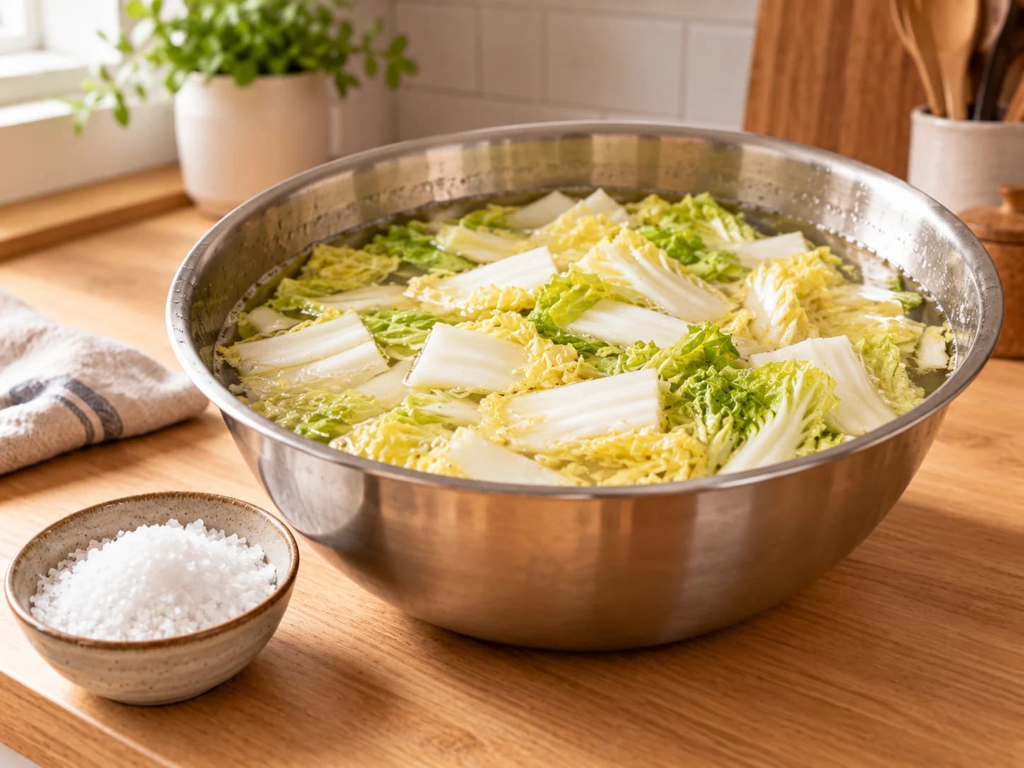 Kimchi selber machen: Salzlake ansetzen
