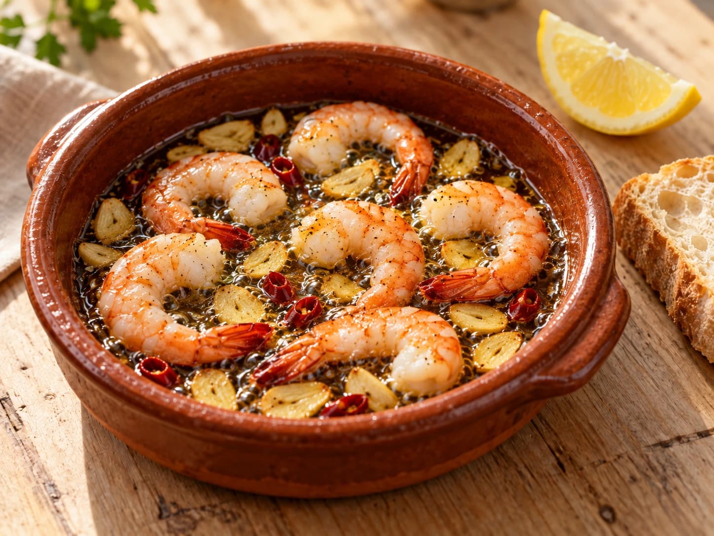 Garlic Prawns: Cook the prawns