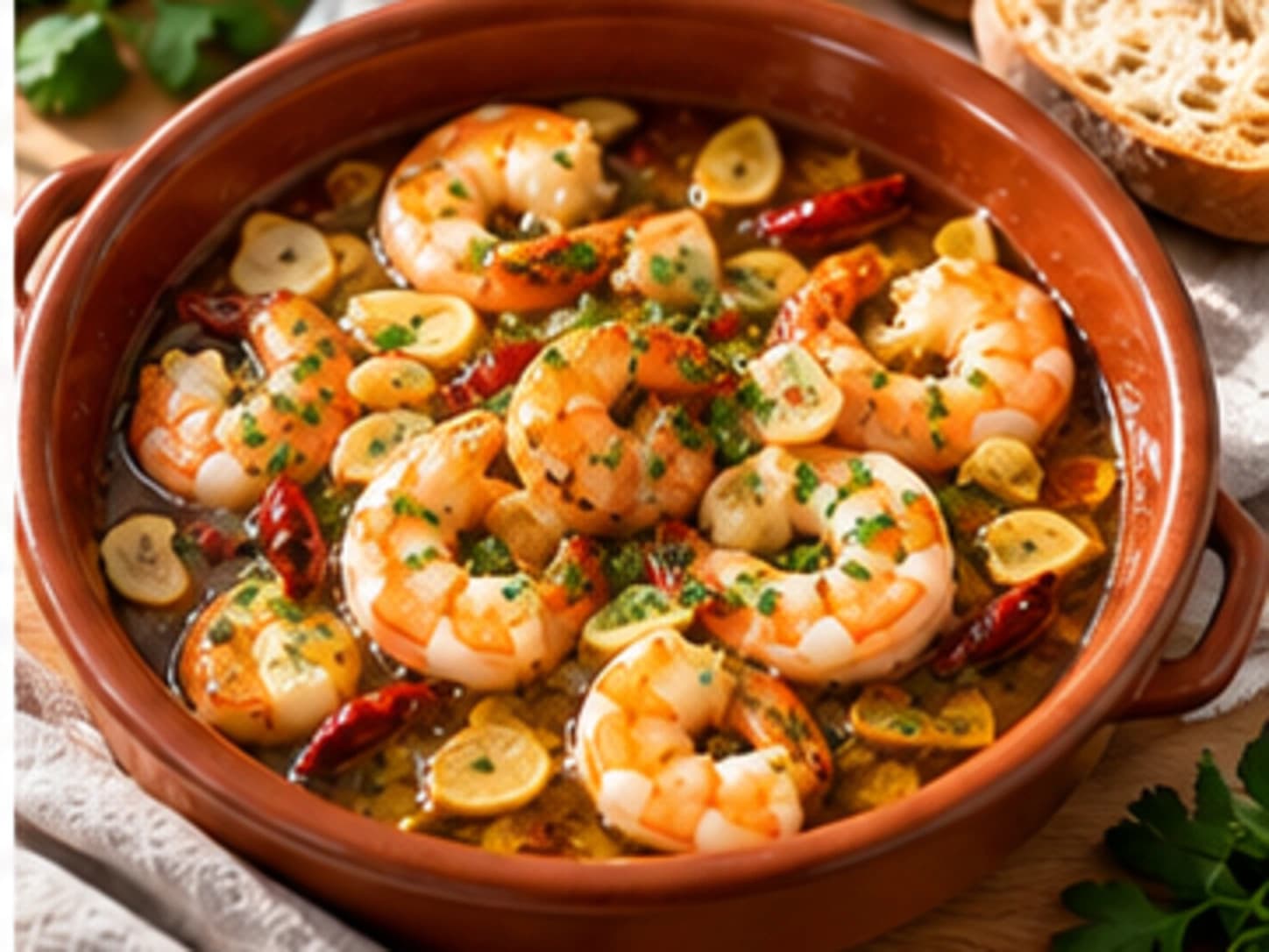 Garlic Prawns: Serve