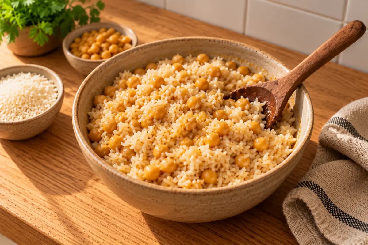 Farce humide de riz et de pois