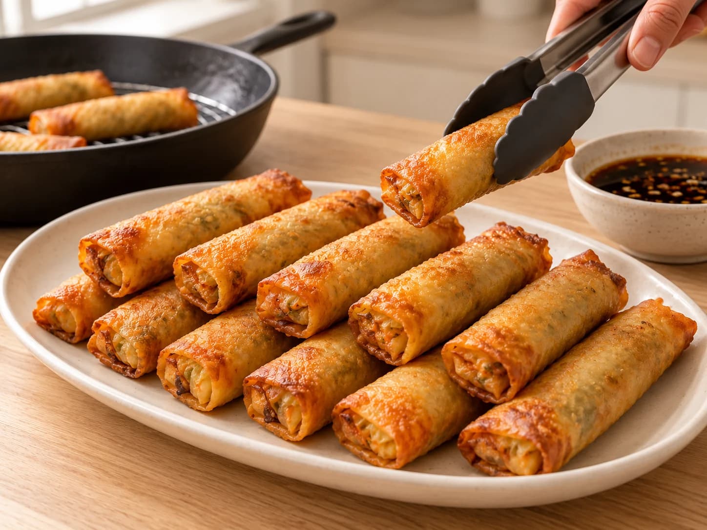 Lumpia di verdure croccanti con salsa fatta in casa: Servi con la salsa