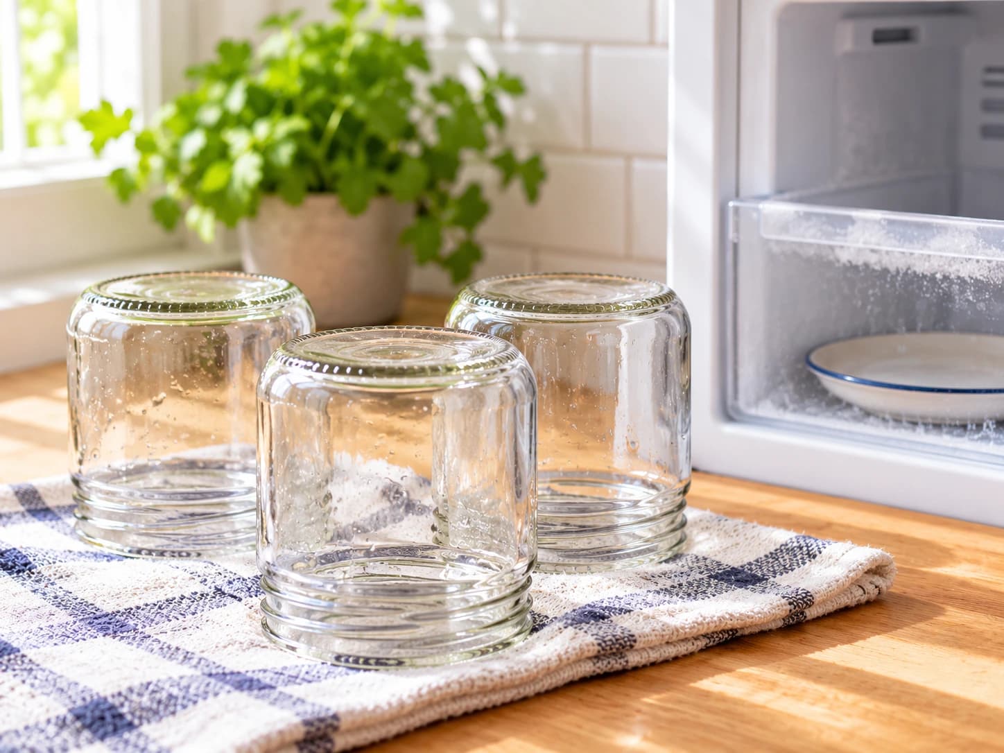 Grape Jam: Prepare the jars and the plate