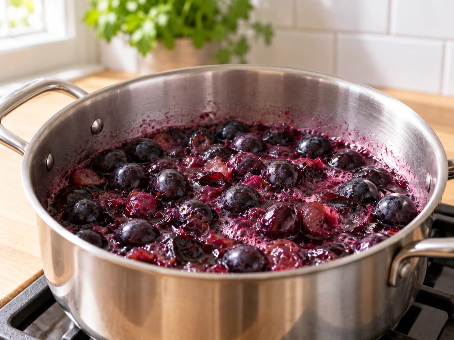 Grape Jam: Cook the grapes