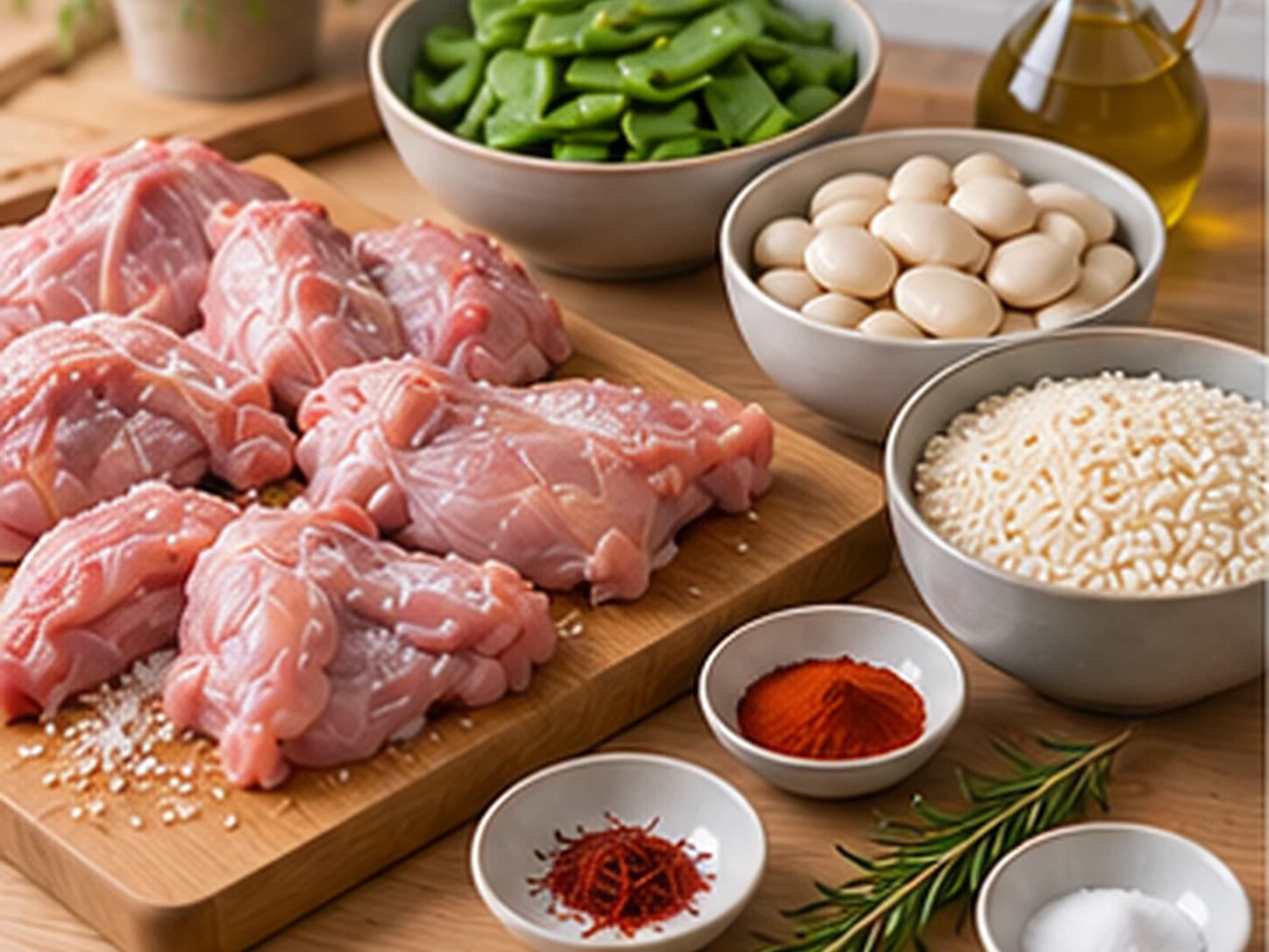 Valencian Paella: Prepare the ingredients