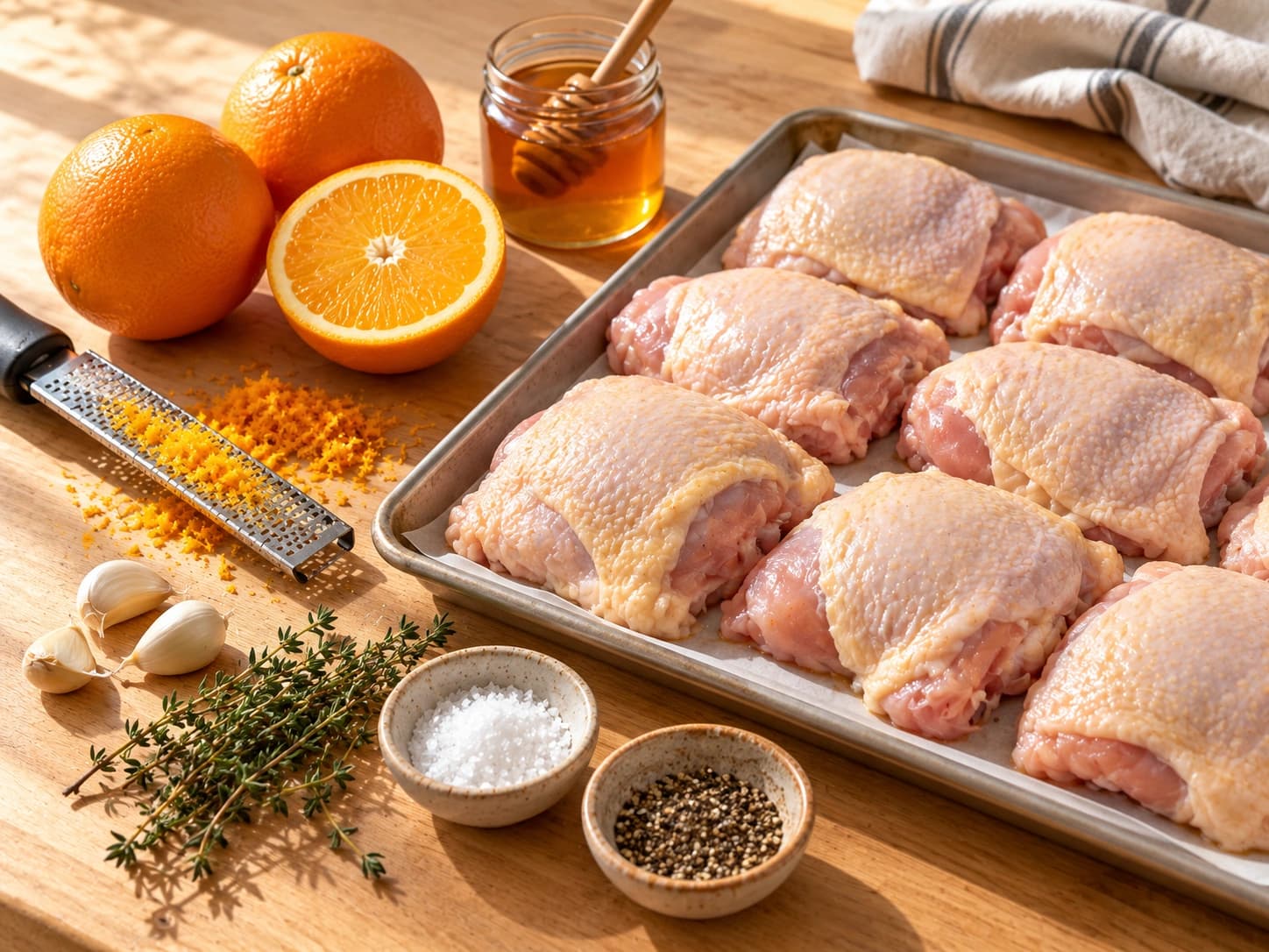 Frango com laranja: Prepare os ingredientes