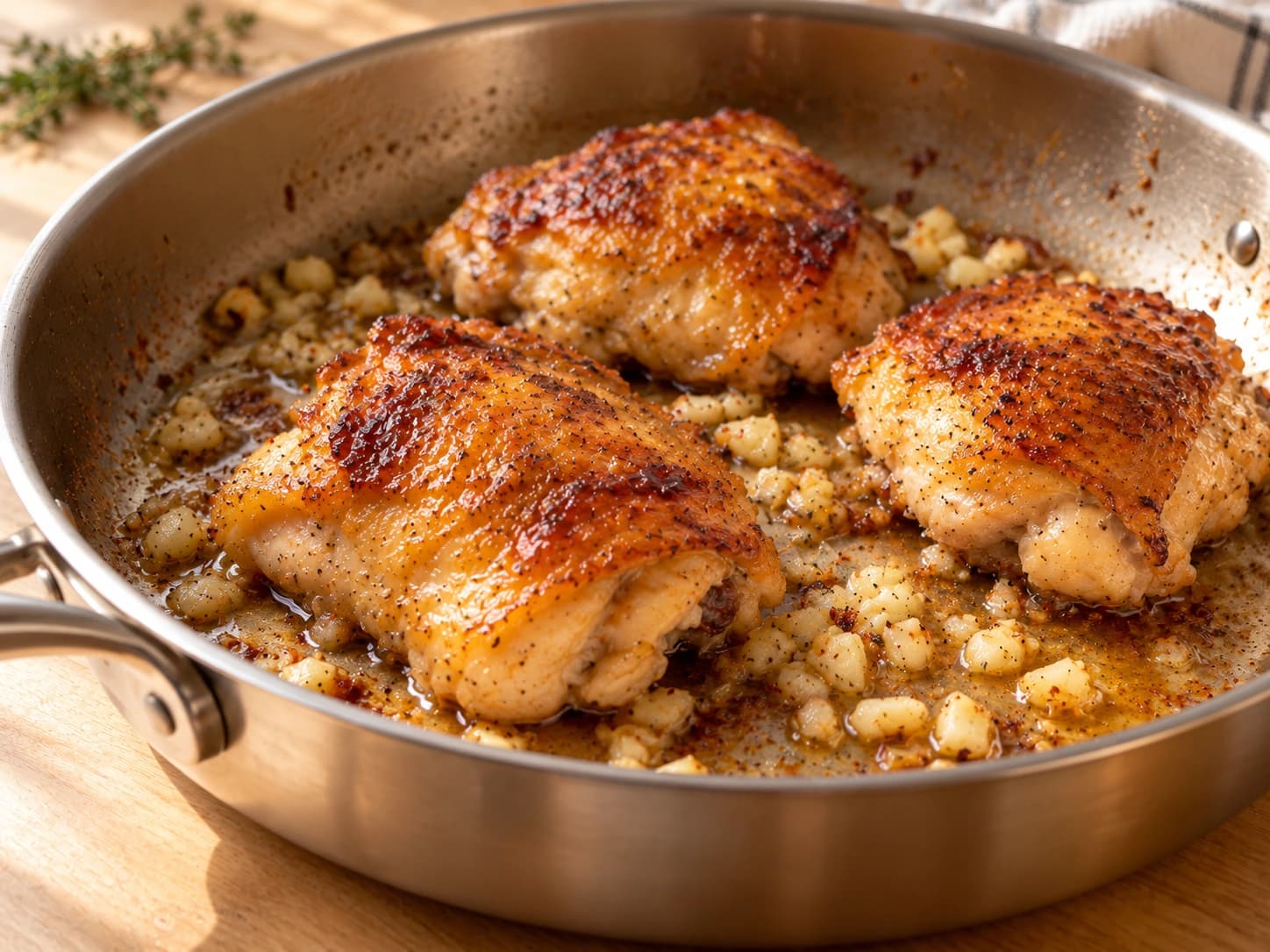 Frango com laranja: Junte o alho